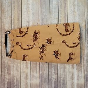 Vintage | Ralph Lauren Tan Equestrian Horse Maxi Skirt 4